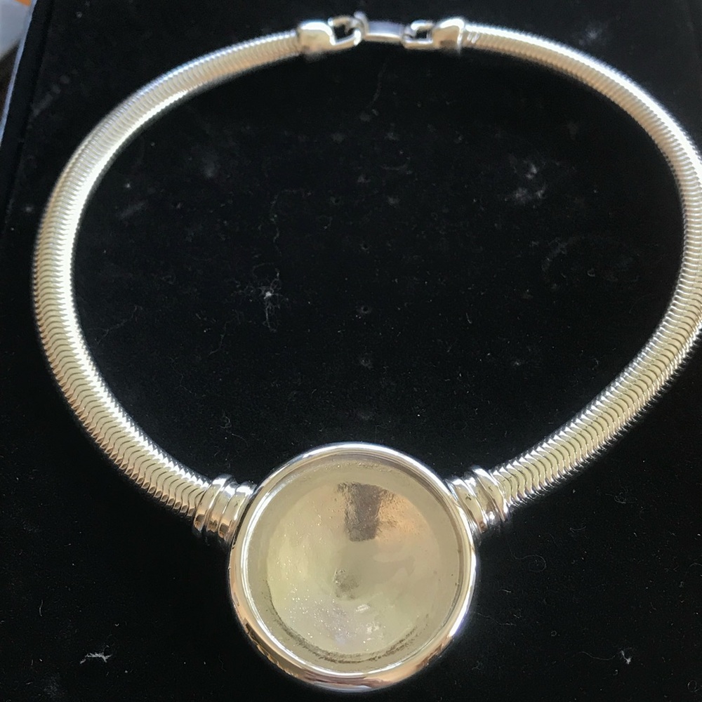 Vintage costume silver necklace